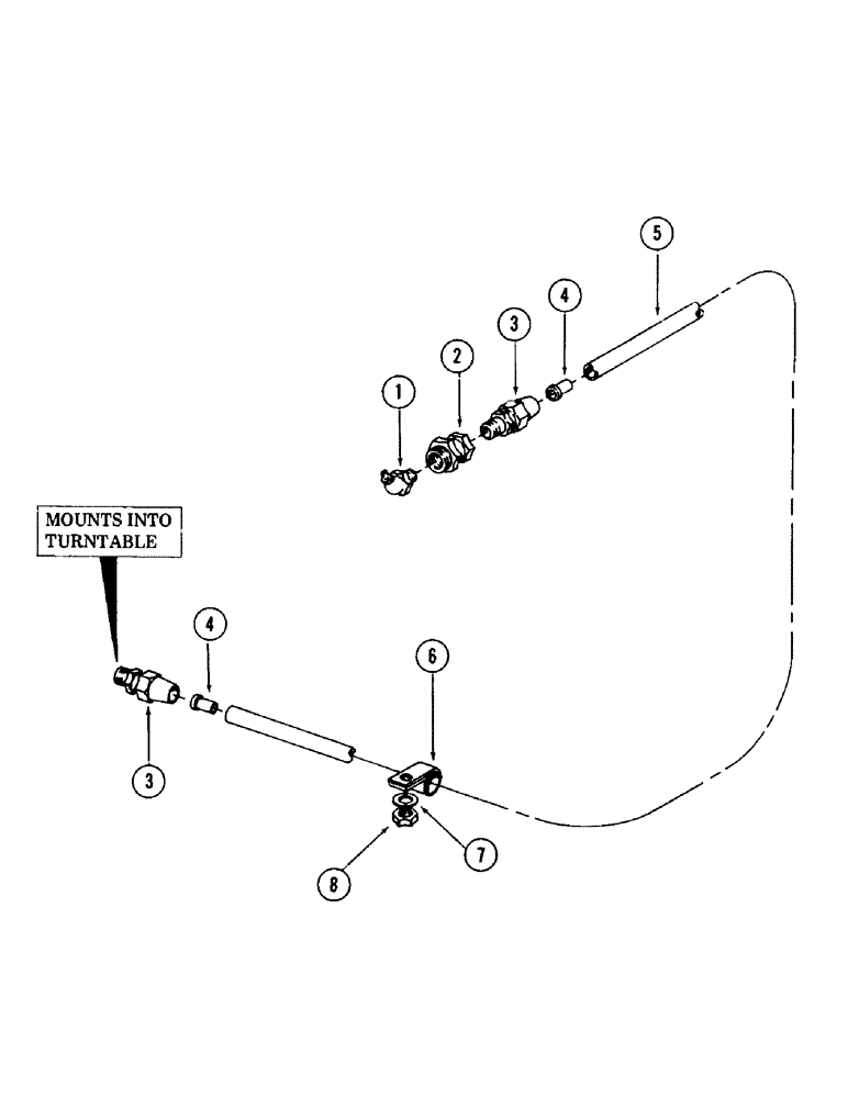 Схема запчастей Case 880 - (122) - TURNTABLE BEARING LUBRICATION LINE (04) - UNDERCARRIAGE