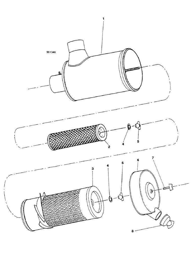 Схема запчастей Case 580G - (46) - ENGINE - AIR CLEANER (10) - ENGINE