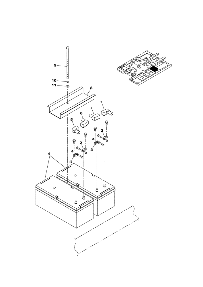 Схема запчастей Case CX300C - (04-008-00[01]) - BATTERIES (04) - ELECTRICAL SYSTEMS