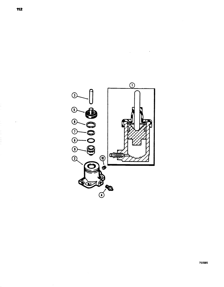 Схема запчастей Case 450 - (112) - TRANSMISSION HYDRAULIC BRAKE CYLINDERS (03) - TRANSMISSION