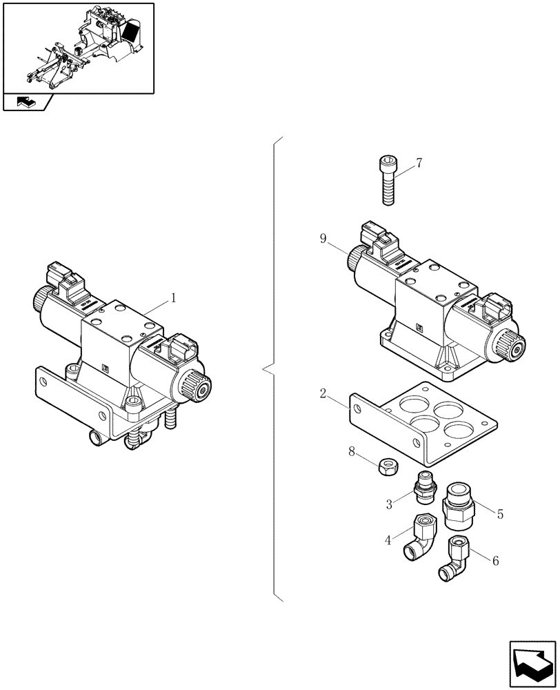 Схема запчастей Case 21E - (077[11]) - HYDRAULIC VALVE (HIGH SPEED) (05) - REAR AXLE