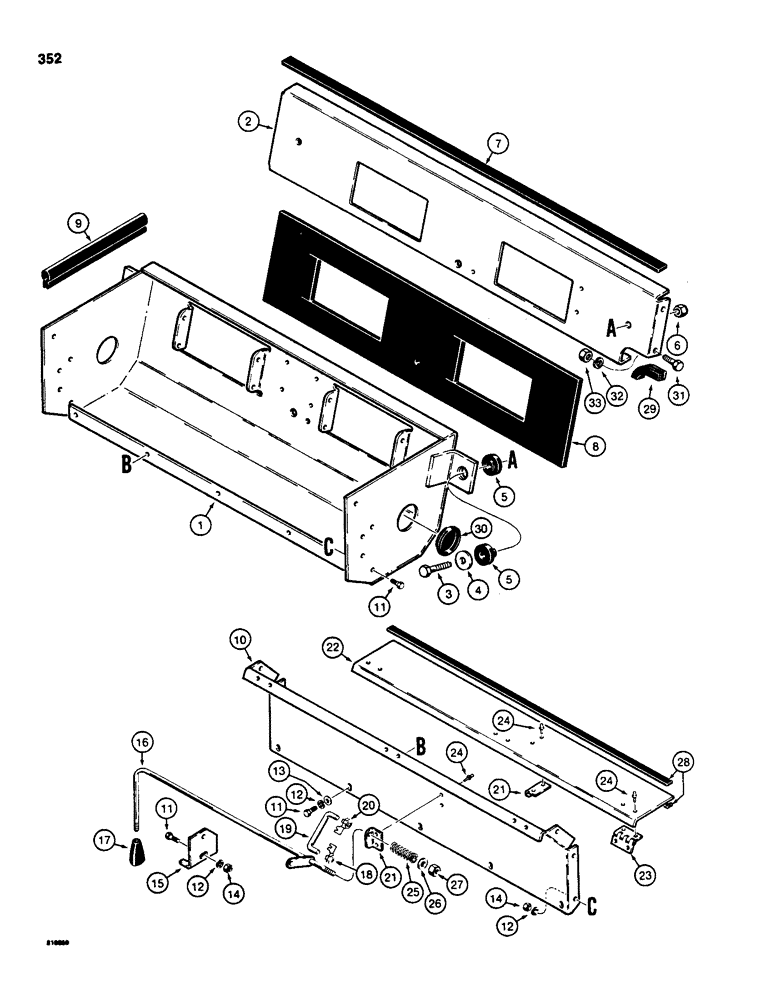 Схема запчастей Case 850C - (352) - CAB, BLOWER HOUSING AND AIR FLOW CONTROL (05) - UPPERSTRUCTURE CHASSIS