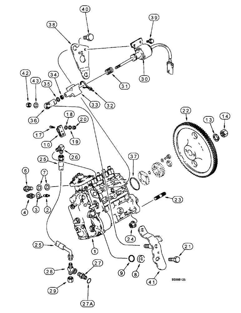 Схема запчастей Case 590SL - (3-16) - FUEL INJECTION PUMP AND DRIVE, 4T-390 EMISSIONS CERTIFIED ENGINE (03) - FUEL SYSTEM