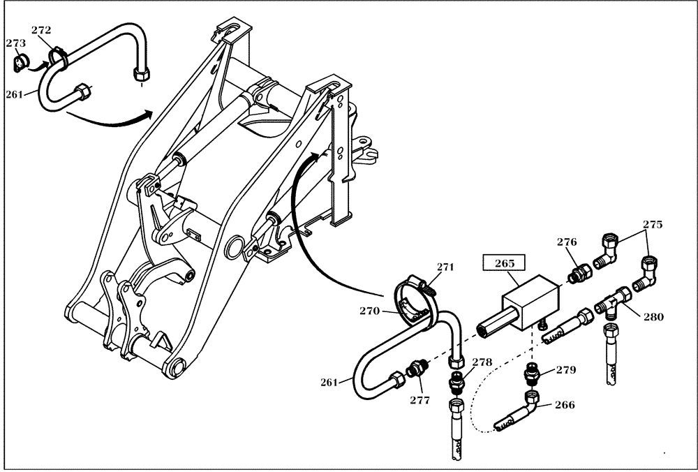 Схема запчастей Case 321D - (76.250[001]) - SAFETY-BREAK PROT. LIFT CYLINDER (OPTION) (S/N 591052-UP) No Description