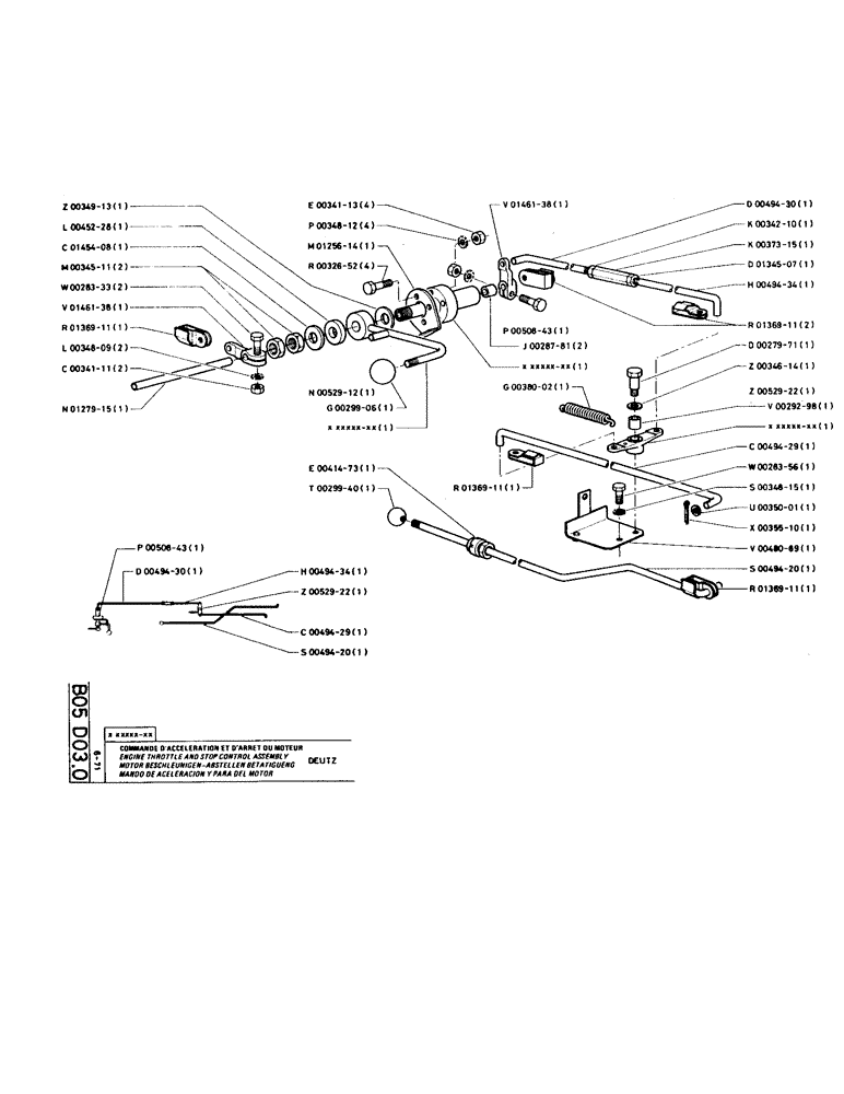 Схема запчастей Case TC45 - (027) - ENGINE THROTTLE AND STOP CONTROL ASSEMBLY 