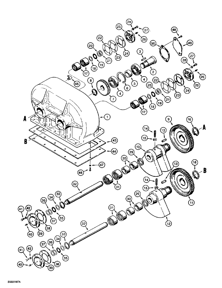 Схема запчастей Case 560 - (9-132) - PLOW GEARBOX ASSEMBLY - H563619, P85 PLOW (09) - CHASSIS/ATTACHMENTS