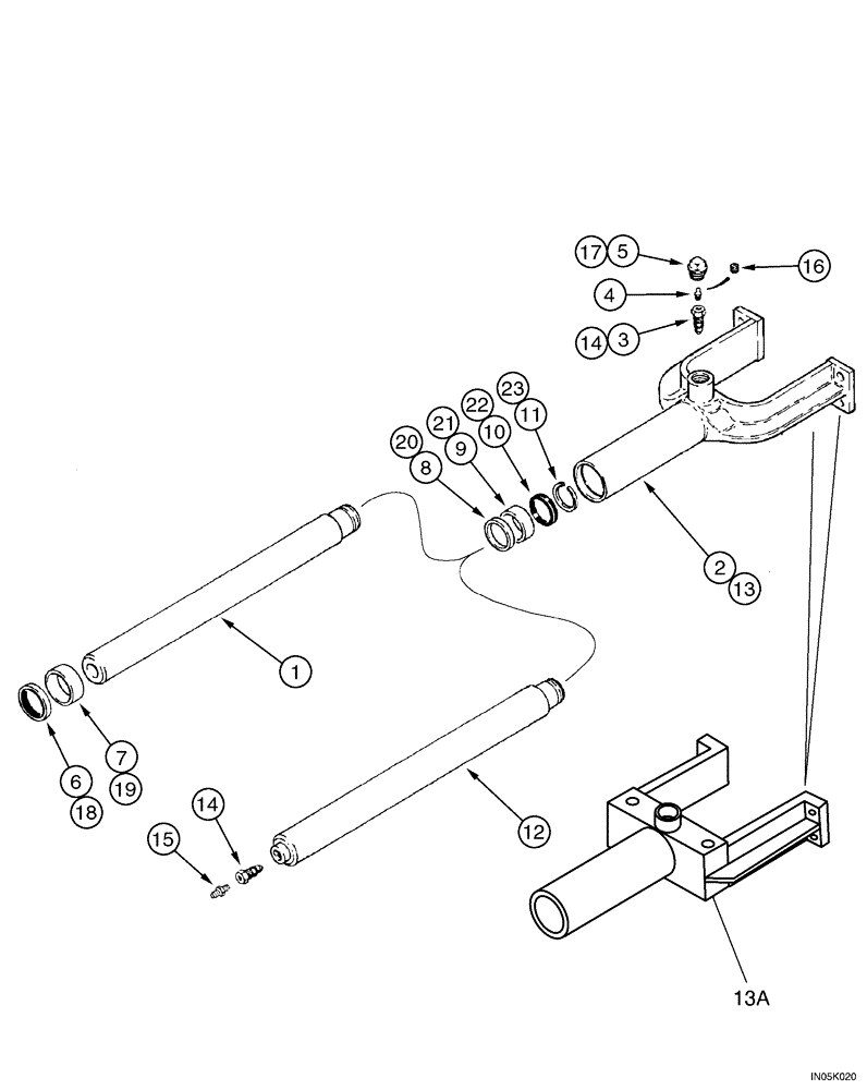 Схема запчастей Case 550H-IND - (05-04) - TRACK ADJUSTER, MODELS WITH STEEL AND RUBBER TRACKS (11) - TRACKS/STEERING