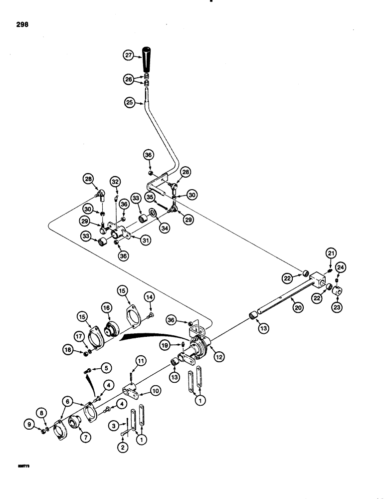 Схема запчастей Case 1150C - (298) - EQUIPMENT CONTROL VALVE AND LEVERS, ONE LEVER - TWO SPOOL VALVE (08) - HYDRAULICS