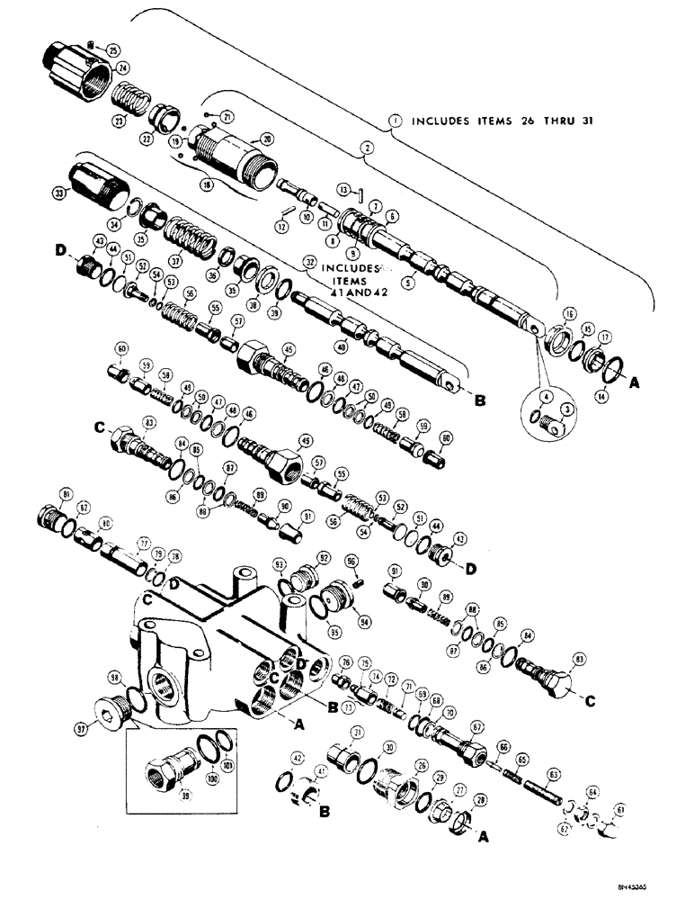 Схема запчастей Case 32 - (054) - D36725 LOADER CONTROL VALVE 