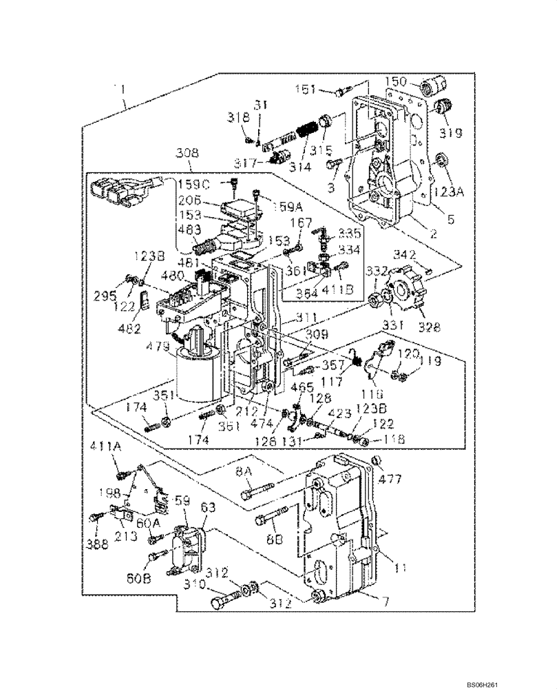 Схема запчастей Case CX210N - (03-08A) - FUEL INJECTION PUMP - GOVERNOR CONTROL (03) - FUEL SYSTEM