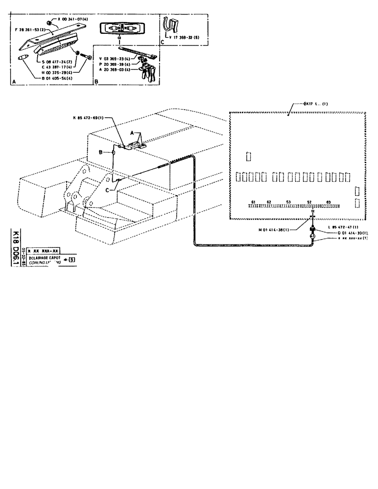 Схема запчастей Case 90BCL - (387) - COWLING LIGHTING (06) - ELECTRICAL SYSTEMS
