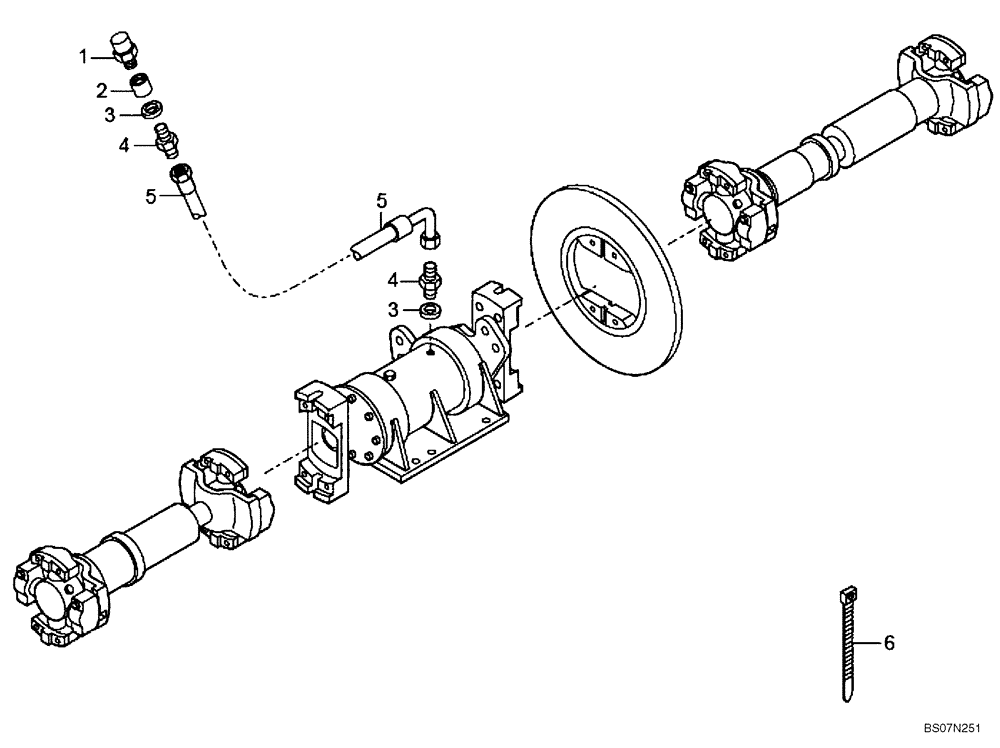 Схема запчастей Case 335B - (24A00000736[001]) - BREATHER, PROPELLER SHAFT (87707644) (03) - Converter / Transmission