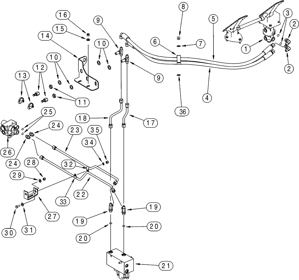 Схема запчастей Case 821C - (07-10) - HYDRAULICS BRAKE, MAIN (07) - BRAKES