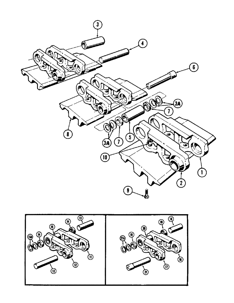 Схема запчастей Case 880 - (148) - TRACK CHAIN (04) - UNDERCARRIAGE
