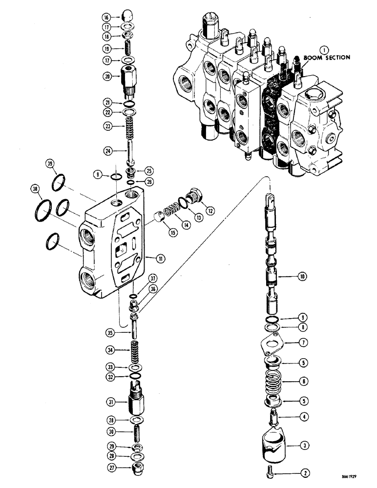 Схема запчастей Case 36 - (54) - D40755 BACKHOE BOOM SECTION 