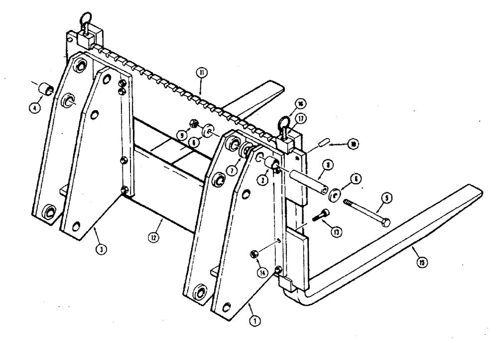 Схема запчастей Case 850 - (210) - PALLET FORKS (05) - UPPERSTRUCTURE CHASSIS
