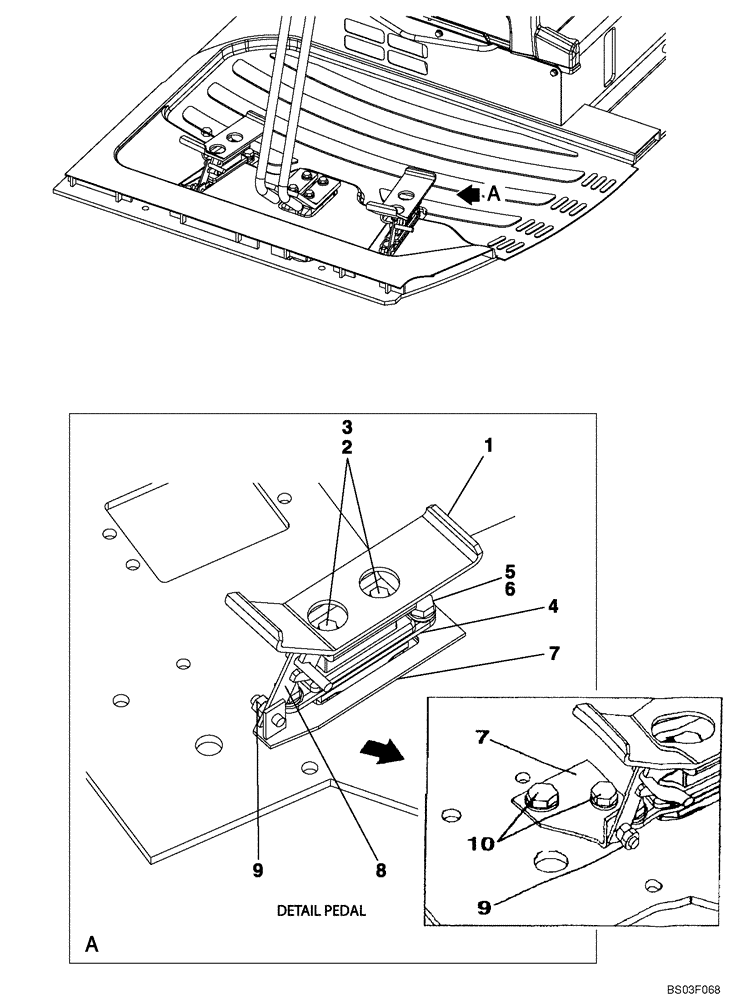 Схема запчастей Case CX135SR - (09-17) - CONTROL, PEDAL, OPTIONAL - OPERATORS COMPARTMENT (09) - CHASSIS/ATTACHMENTS