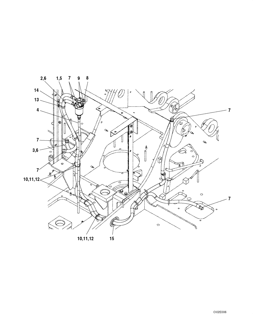 Схема запчастей Case CX135SR - (03-02) - FUEL LINES (03) - FUEL SYSTEM