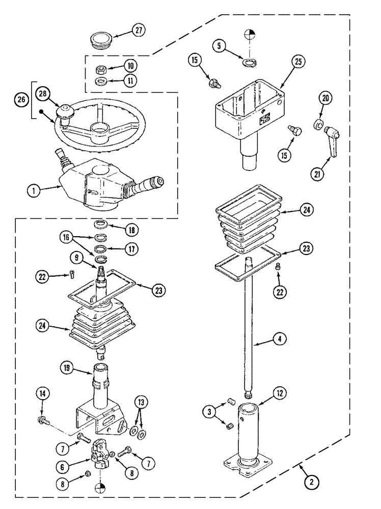 Схема запчастей Case 788 - (09D-18) - STEERING WHEEL TILTING COLUMN 788P / 788PSU (05.1) - UPPERSTRUCTURE CHASSIS/ATTACHMENTS