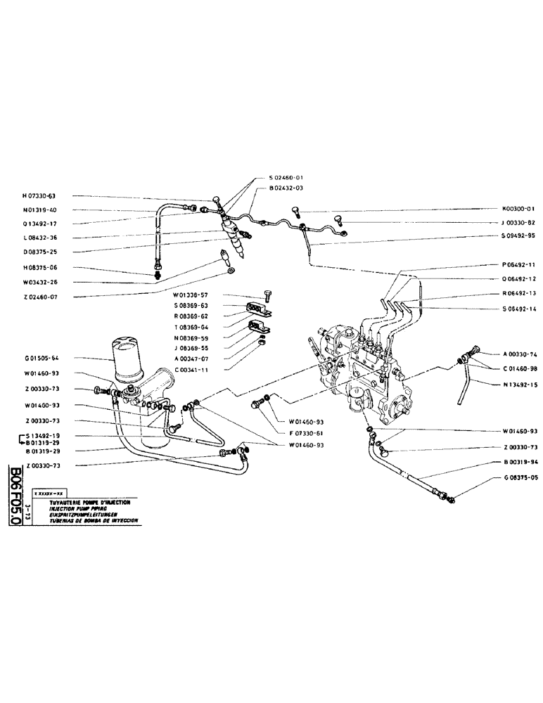Схема запчастей Case TC45 - (036) - INJECTION PUMP PIPING 