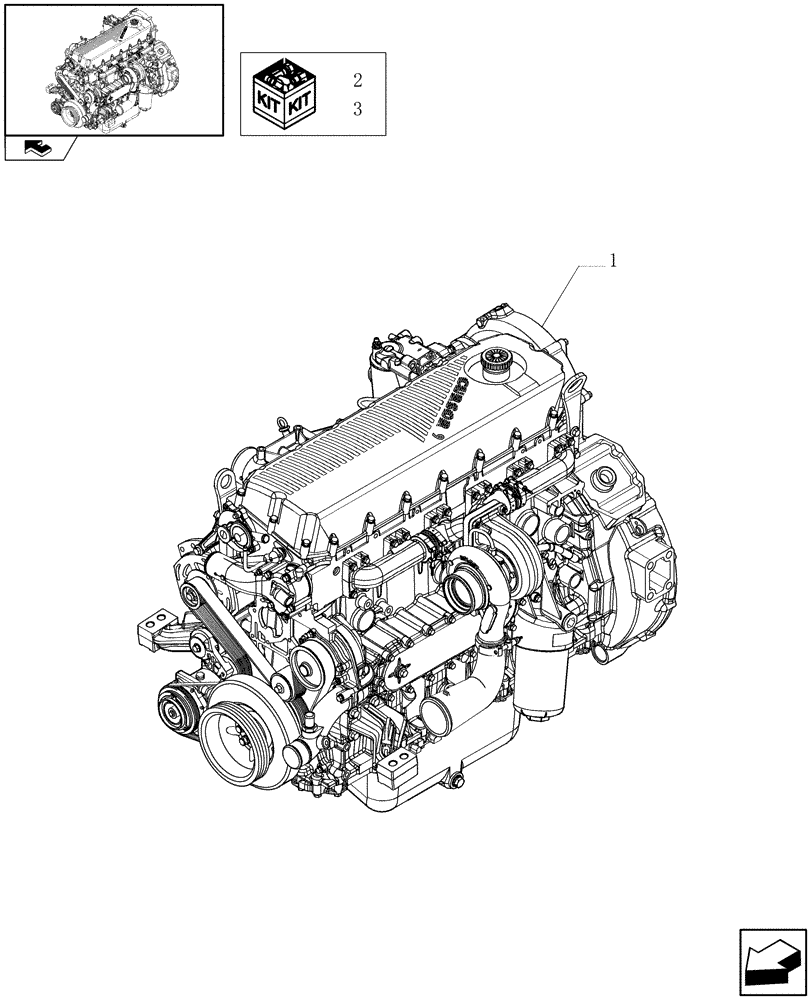 Схема запчастей Case F2CE9684E E015 - (0.02.1) - ENGINE ASSY (87486951) 