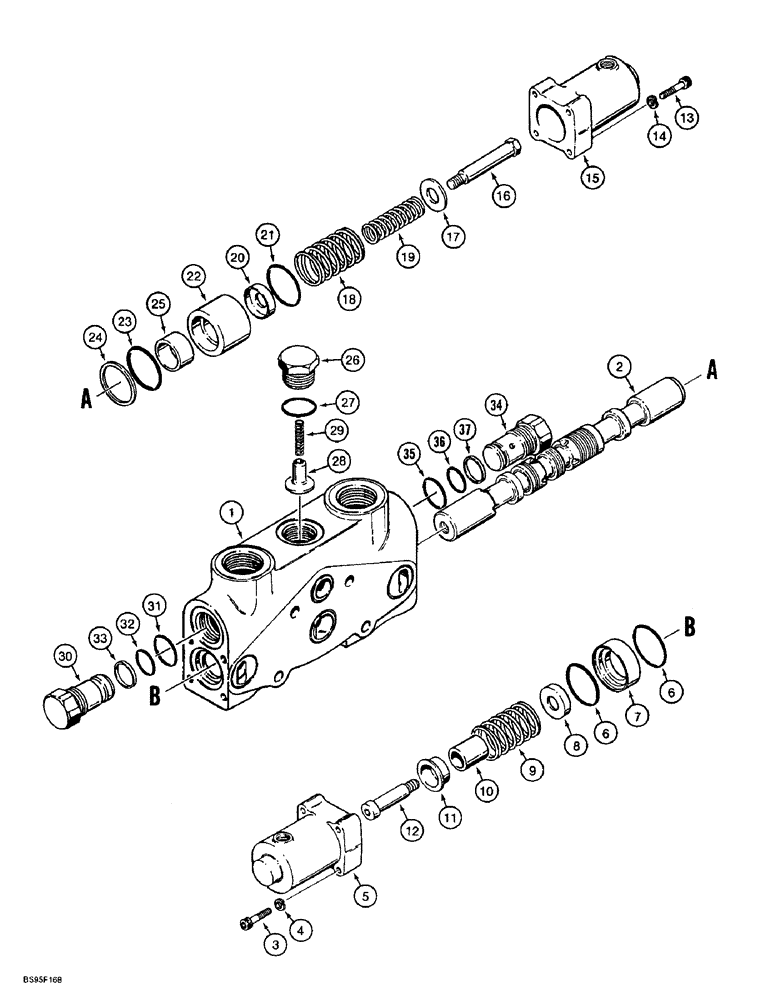 Схема запчастей Case 621B - (8-39C) - LOADER LIFT SECTION, 190298A1 (08) - HYDRAULICS