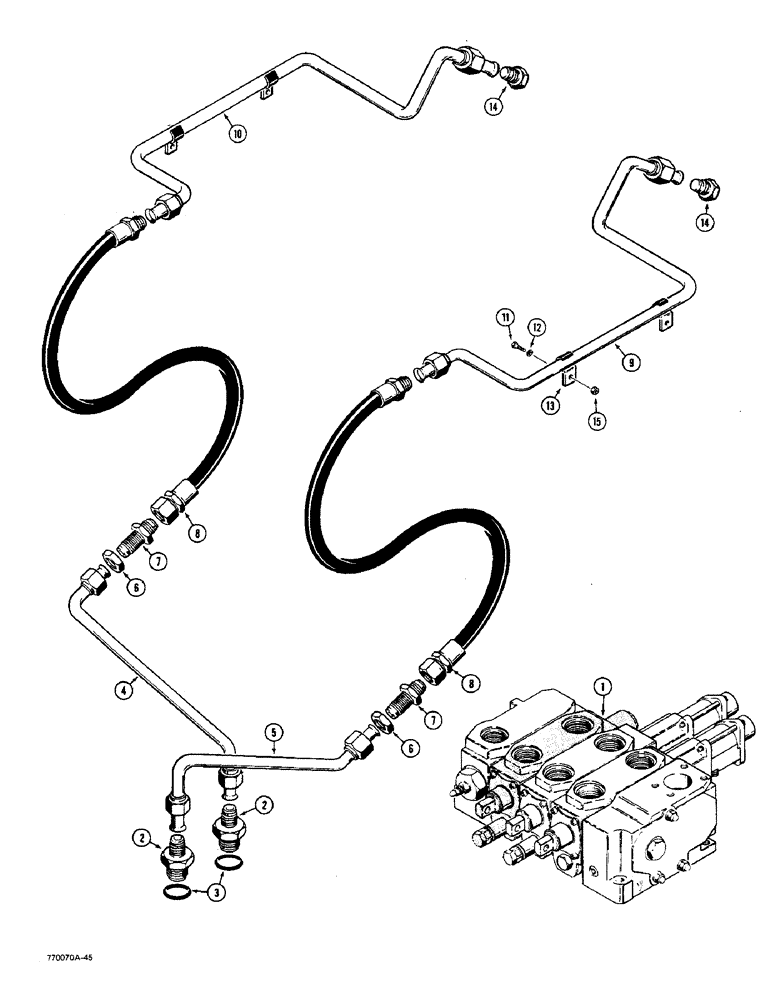 Схема запчастей Case W36 - (8-400) - LOADER CLAM BUCKET HYDRAULIC CIRCUIT (08) - HYDRAULICS
