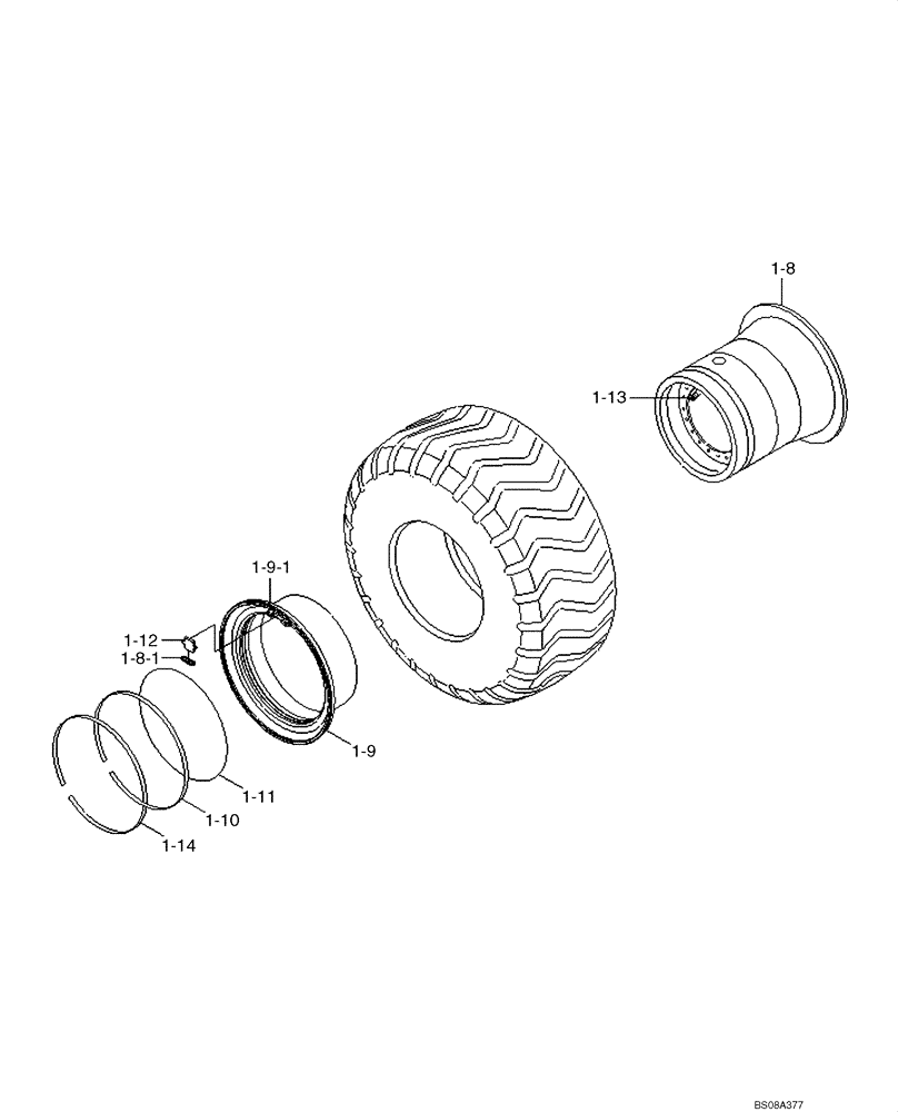 Схема запчастей Case 1221E - (06-36[01]) - WHEEL RIM (87742588) (06) - POWER TRAIN