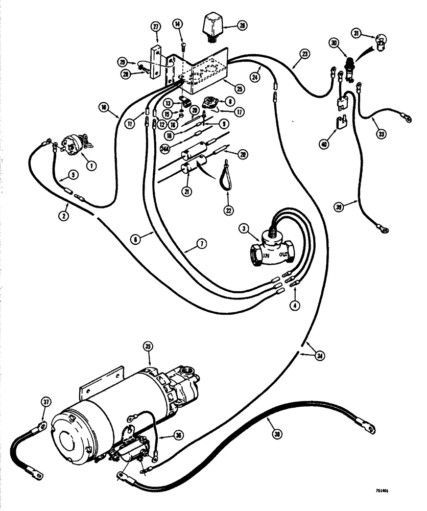 Схема запчастей Case W26B - (384) - EMERGENCY STEERING ELECTRICAL SYSTEM (05) - STEERING