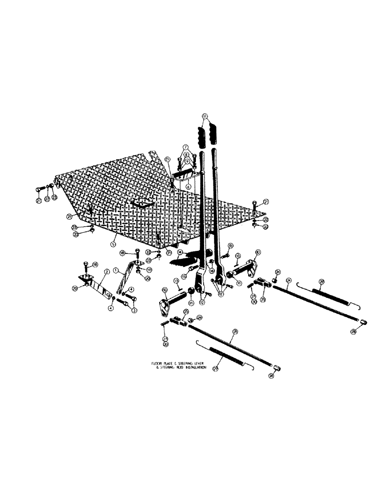 Схема запчастей Case 300 - (044) - FLOOR PLATE & STEERING INSTALLATION (05) - UPPERSTRUCTURE CHASSIS