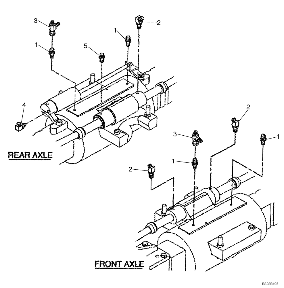 Схема запчастей Case 686G - (6-02A) - HYDRAULIC FITTINGS AT AXLE HSG (SERIES 2 ASN 686G JFE0000705; 686GXR JFE0001847; 688G JFE0003612) (06) - POWER TRAIN