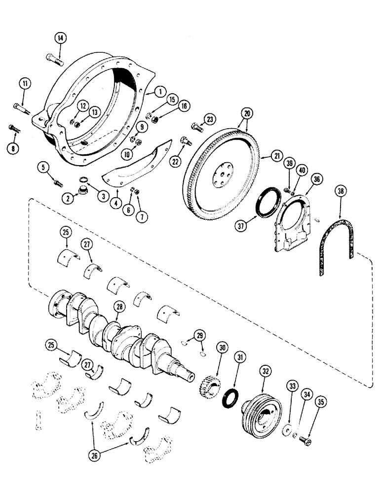 Схема запчастей Case 680CK - (046) - FLYWHEEL AND HOUSING, (251) SPARK IGNITION ENGINE (10) - ENGINE