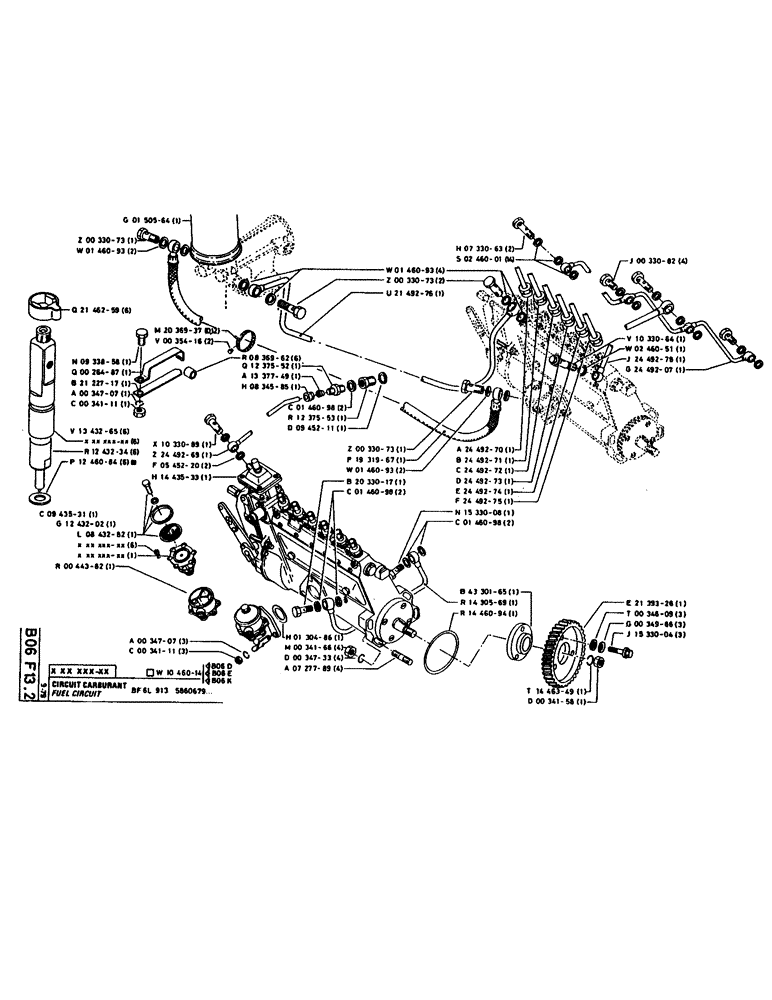 Схема запчастей Case 160CK - (066) - FUEL CIRCUIT (02) - FUEL SYSTEM