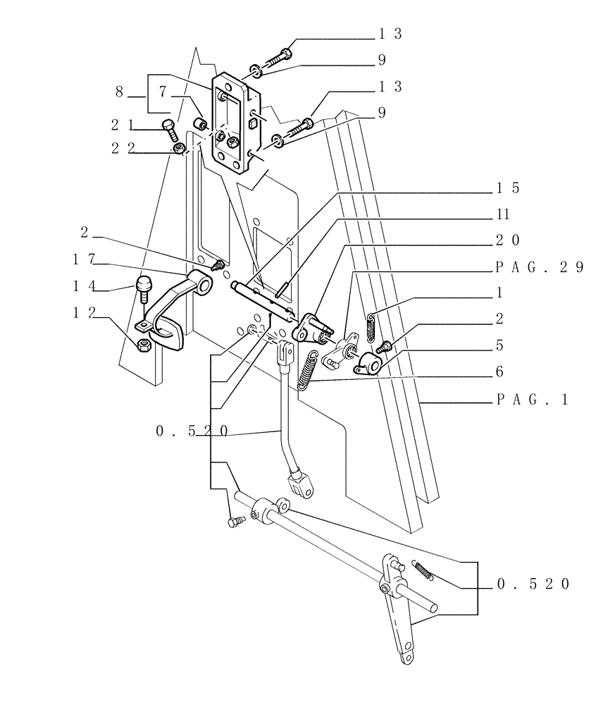 Схема запчастей Case 1850K - (9.653[30]) - ROPS CAB - COMPONENTS - OPTIONAL CODE 784110191 (19) - OPTIONS