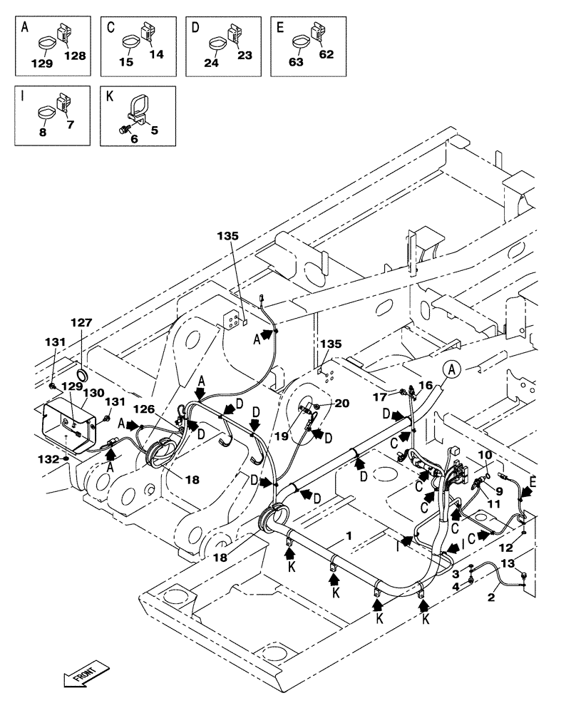 Схема запчастей Case CX300C - (04-001-00[01]) - CHASSIS ELECTRICAL CIRCUIT (04) - ELECTRICAL SYSTEMS