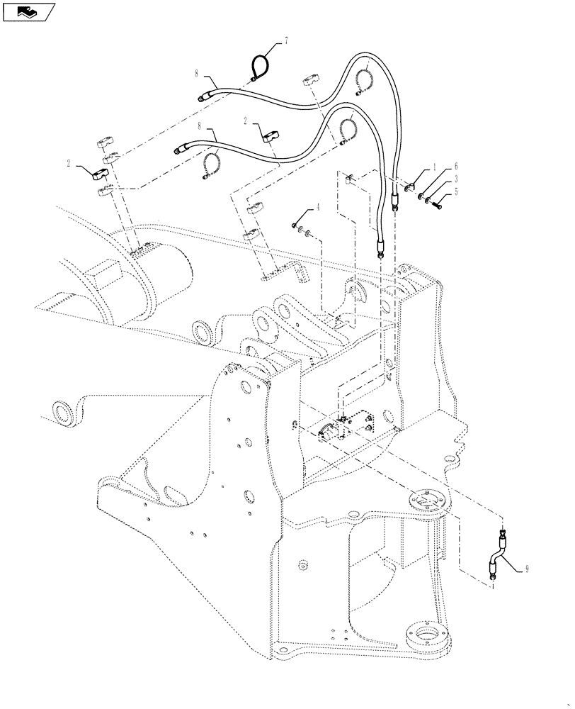 Схема запчастей Case 521F - (35.310.04) - COUPLER LINE INSTALLATION, XR LOADER ONLY (35) - HYDRAULIC SYSTEMS