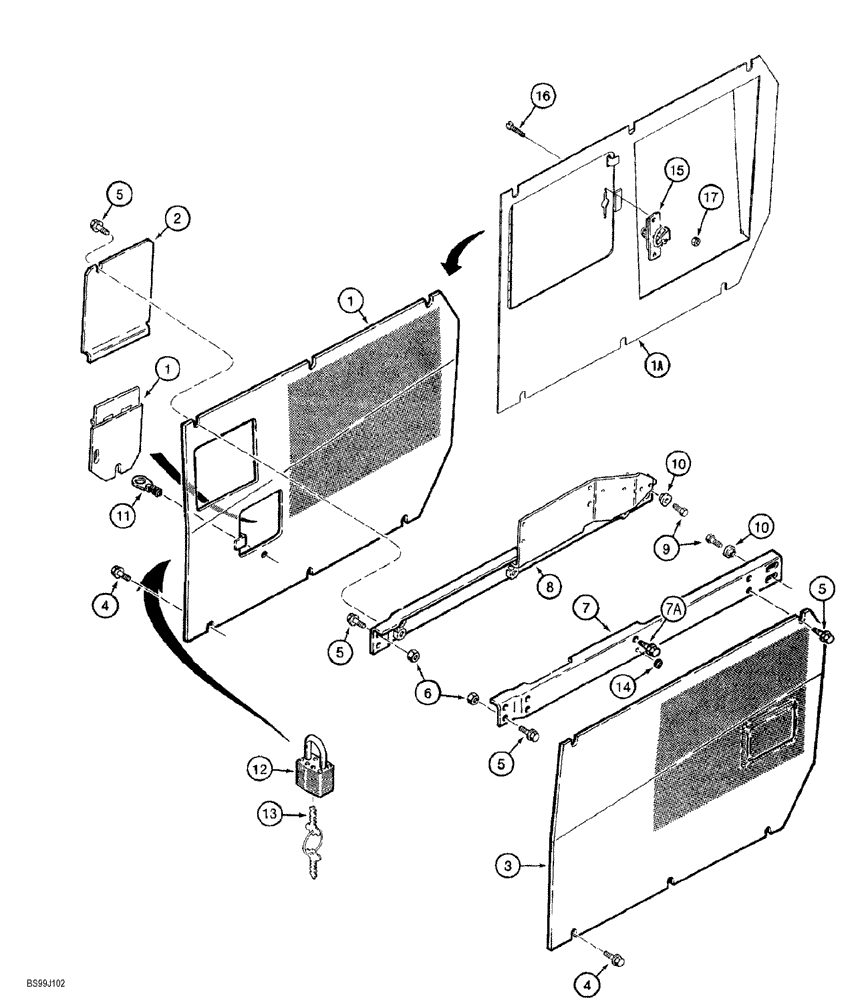 Схема запчастей Case 550G - (9-20) - SIDE SHIELDS (05) - UPPERSTRUCTURE CHASSIS