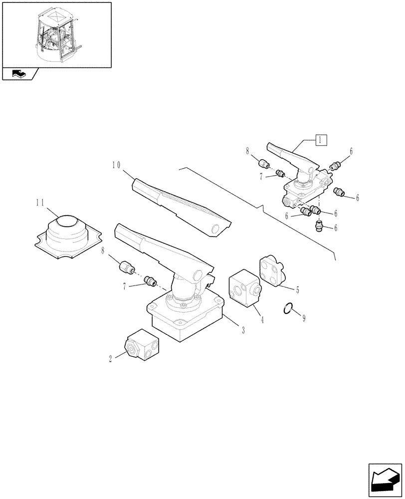 Схема запчастей Case 121E - (1.42.3[01A]) - BRAKE PEDAL ASSY - AFTER DATE 4 MARCH, 2010 (10) - OPERATORS PLATFORM