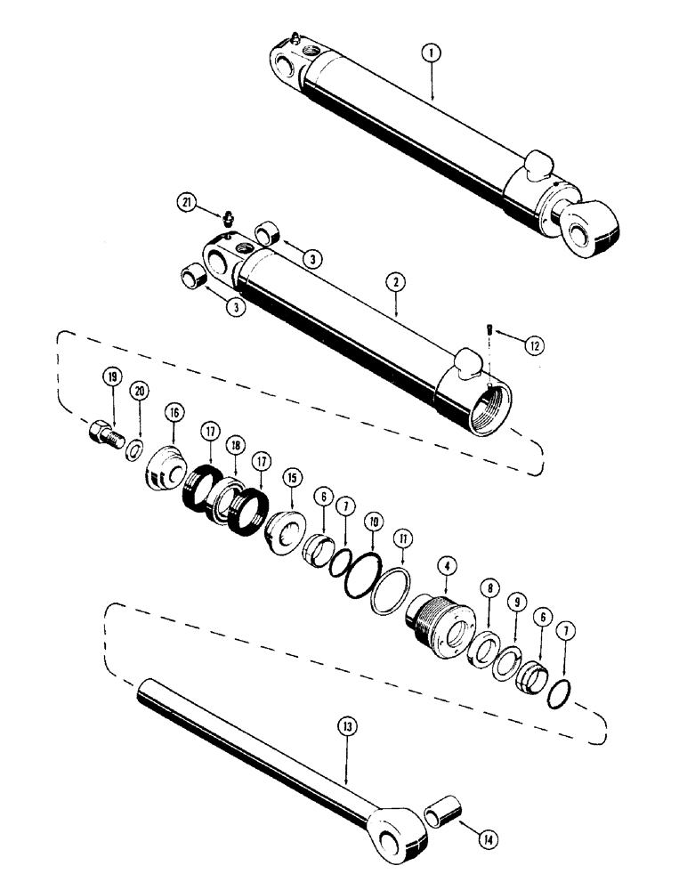 Схема запчастей Case 36 - (74) - D42708 STABILIZER CYLINDER 