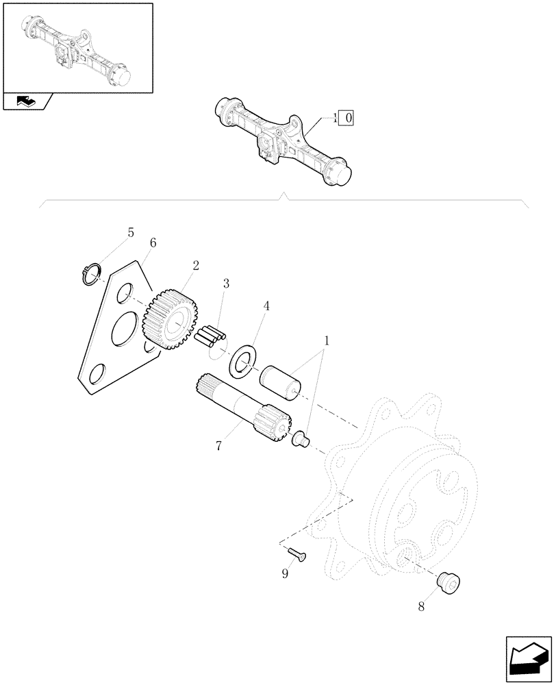 Схема запчастей Case 21E - (076[15]) - 20 KM/H REAR AXLE: WHEEL HUB (05) - REAR AXLE