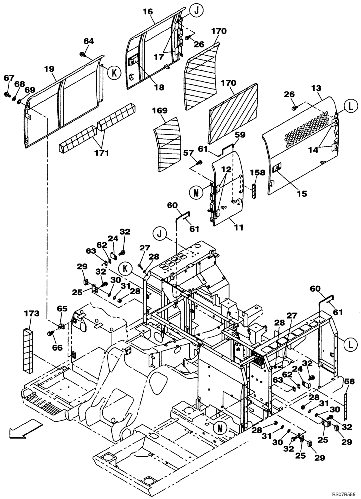 Схема запчастей Case CX210BLR - (09-06) - ACCESS DOOR - INSULATION (09) - CHASSIS/ATTACHMENTS