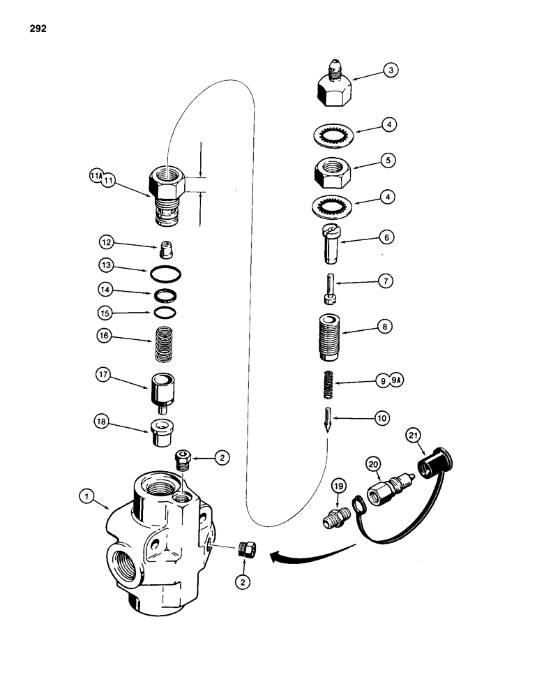 Схема запчастей Case 585D - (292) - D89498 AND D128430 STEERING RELIEF VALVE (35) - HYDRAULIC SYSTEMS
