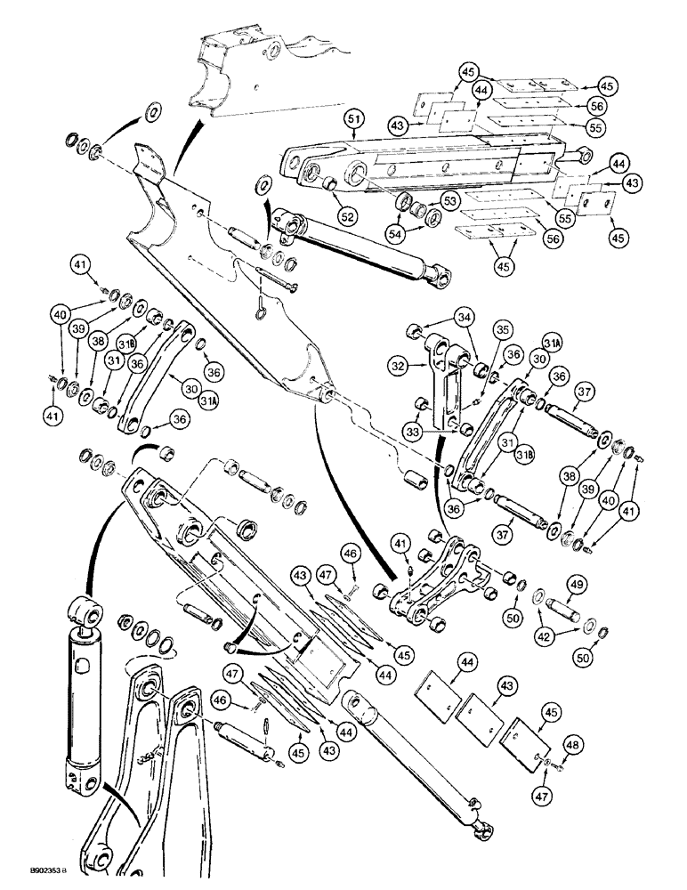 Схема запчастей Case 580SK - (9-050) - EXTENDABLE DIPPER (09) - CHASSIS/ATTACHMENTS