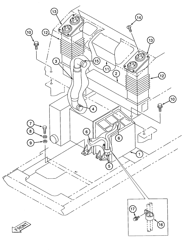 Схема запчастей Case 9050B - (9-042) - CAB AIR CONDITIONER (09) - CHASSIS