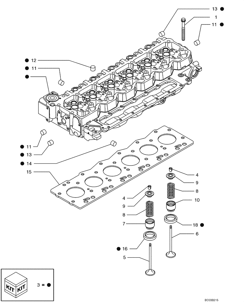 Схема запчастей Case 721D - (02-32) - CYLINDER HEAD (02) - ENGINE
