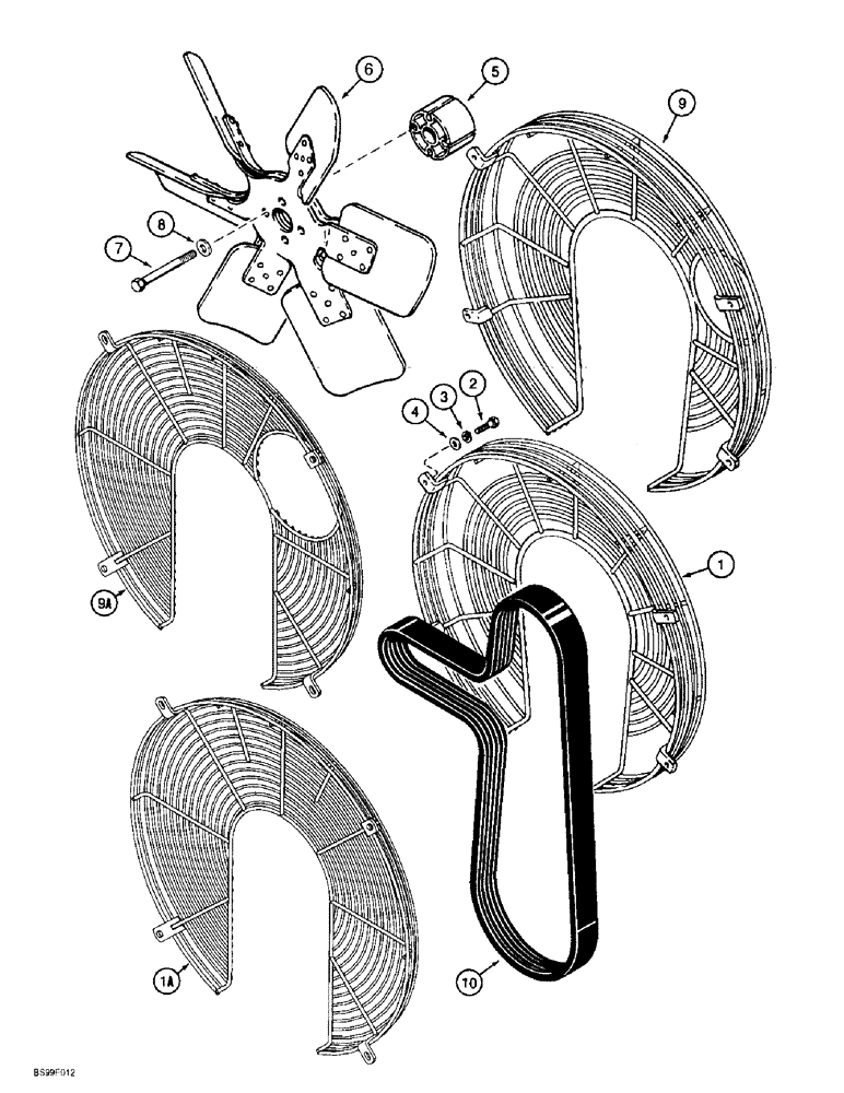 Схема запчастей Case 621B - (2-06) - FAN AND FAN BELTS (02) - ENGINE