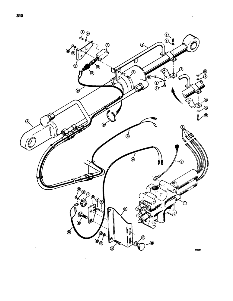 Схема запчастей Case W18 - (310) - LOADER POSITIONING CONTROLS (08) - HYDRAULICS