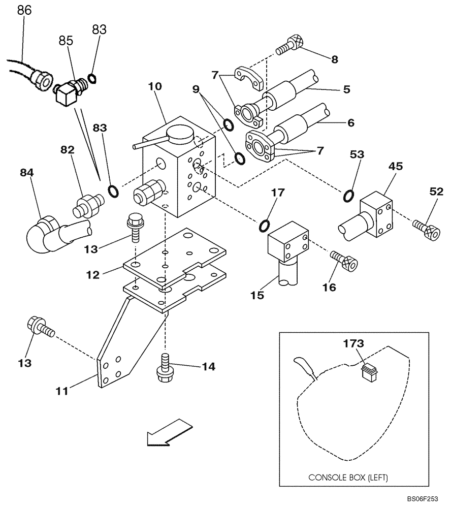Схема запчастей Case CX290 - (08-59) - MANIFOLD - MULTIFUNCTION AUXILIARY (08) - HYDRAULICS