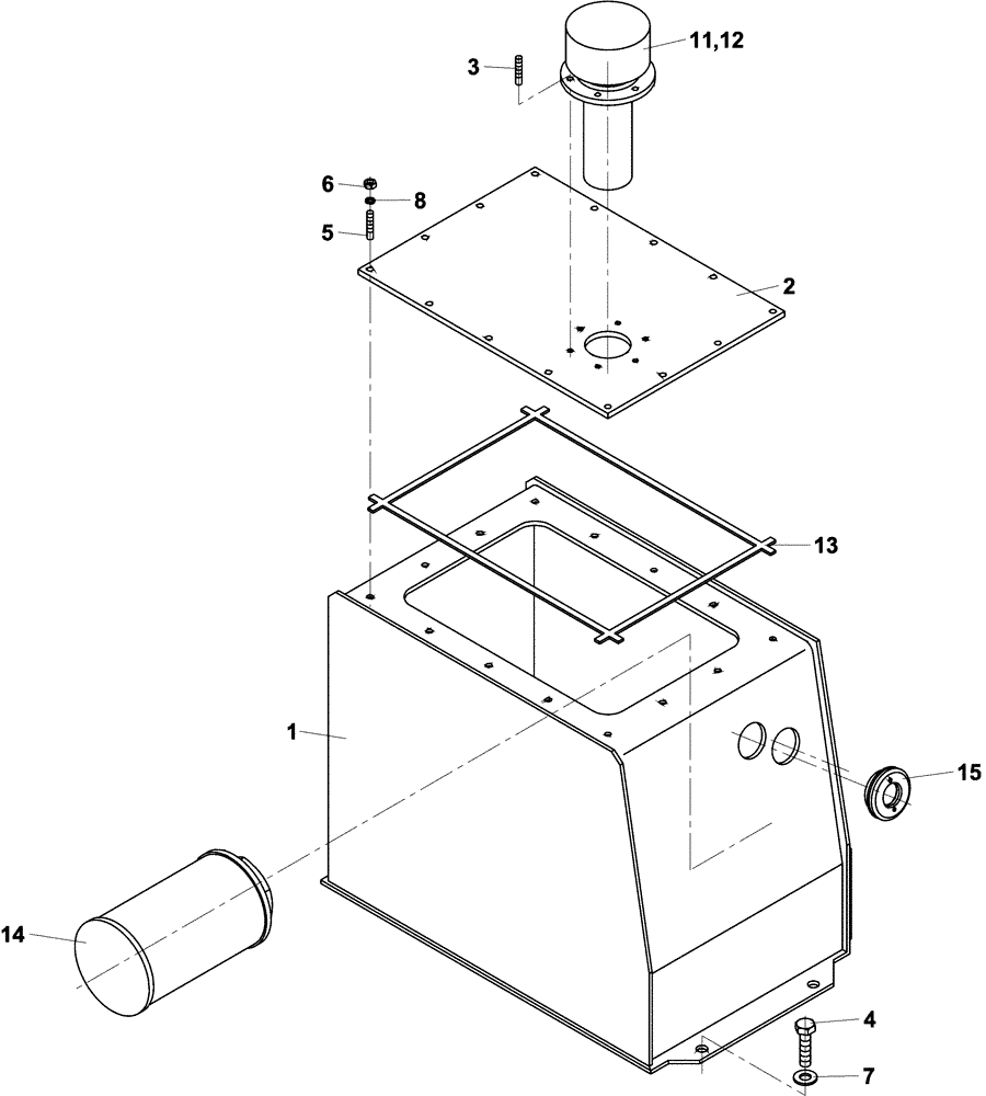 Схема запчастей Case DV204 - (10-370/124[01]) - HYDRAULIC RESERVOIR (07) - HYDRAULIC SYSTEM