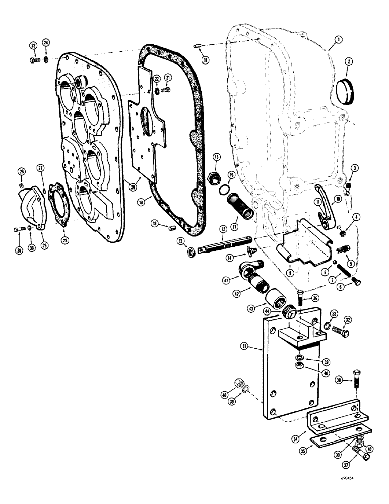 Схема запчастей Case W10C - (156) - TRANSMISSION, TRANSMISSION CASE AND COVERS (06) - POWER TRAIN